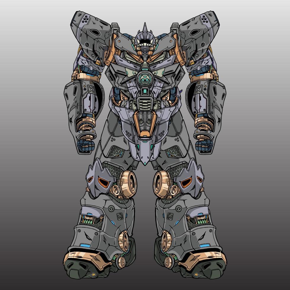 Premium Vector giant mecha robot made with arms body leg arms illustration