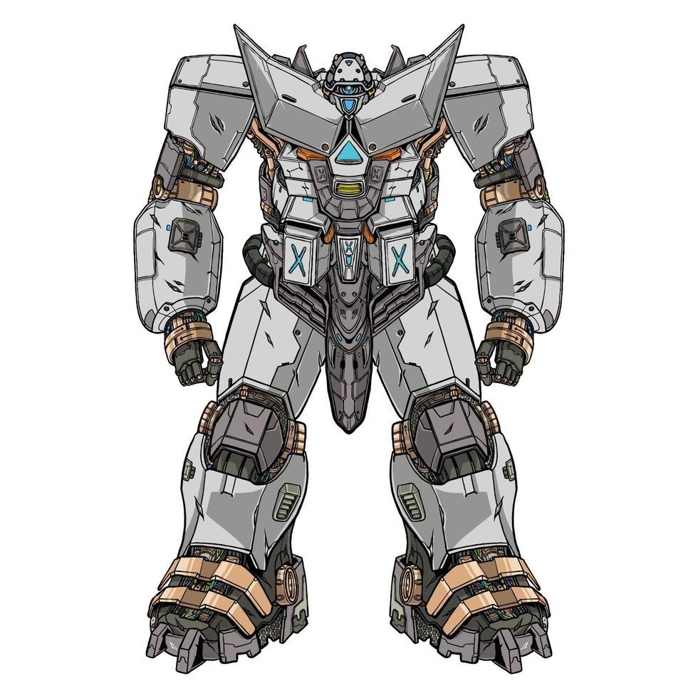 robot mecha oscuro de vector premium hecho con brazos cuerpo pierna brazos ilustración