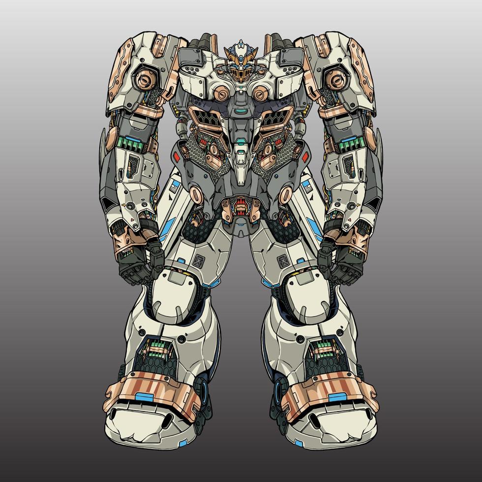 Premium Vector metal mecha robot made with arms body leg arms illustration