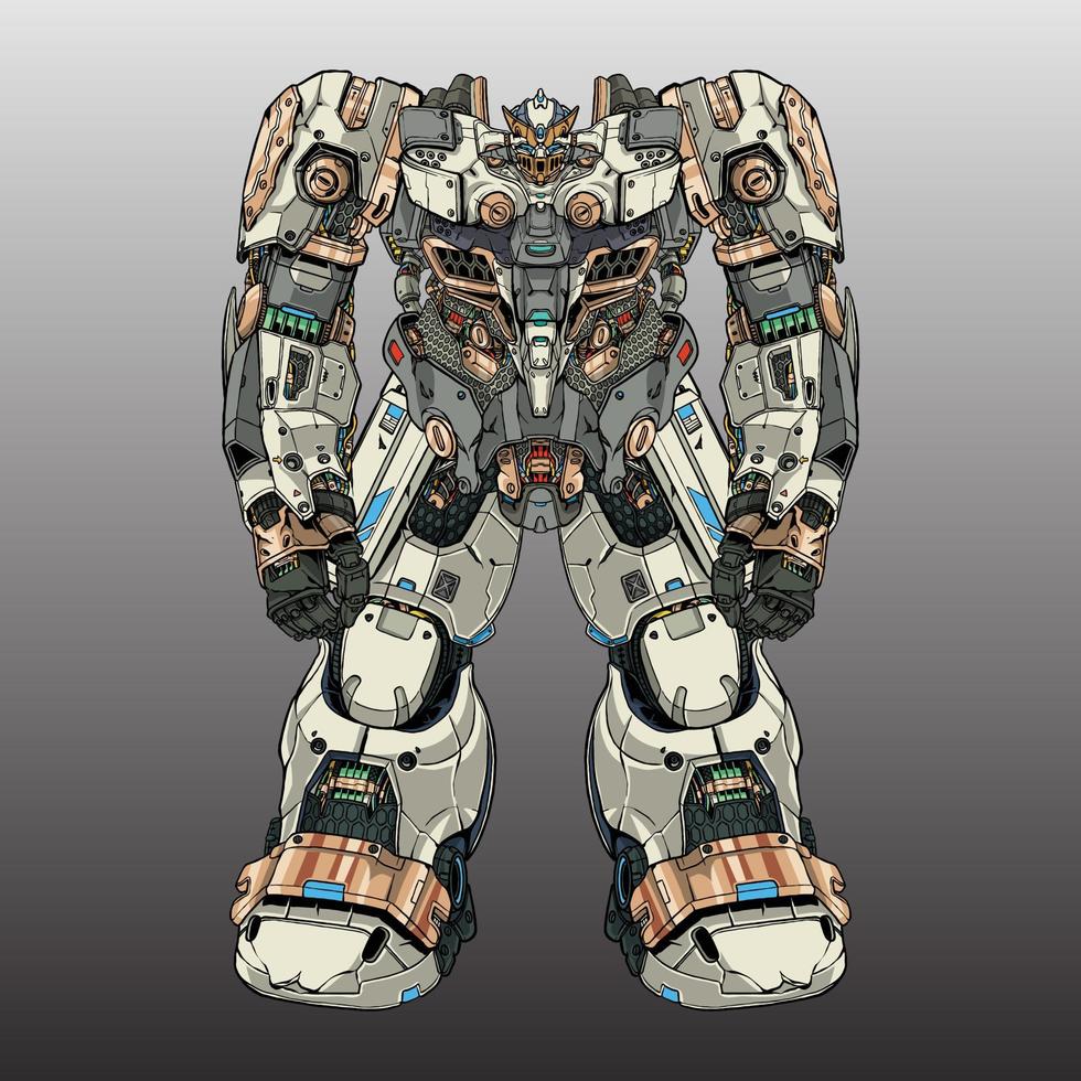 Premium Vector metal mecha robot made with arms body leg arms illustration