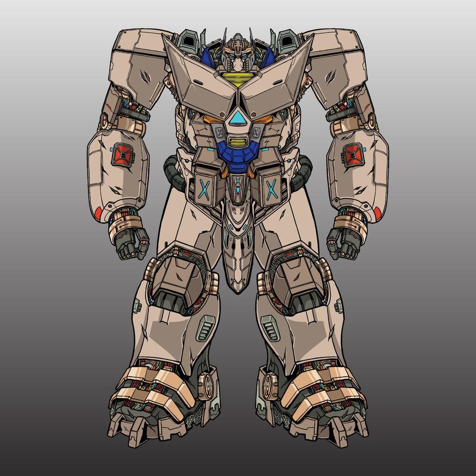Premium Vector monster mecha robot made with arms body leg arms illustration