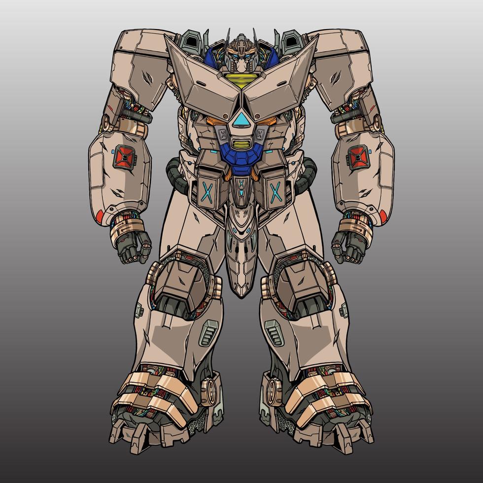 Premium Vector monster mecha robot made with arms body leg arms illustration