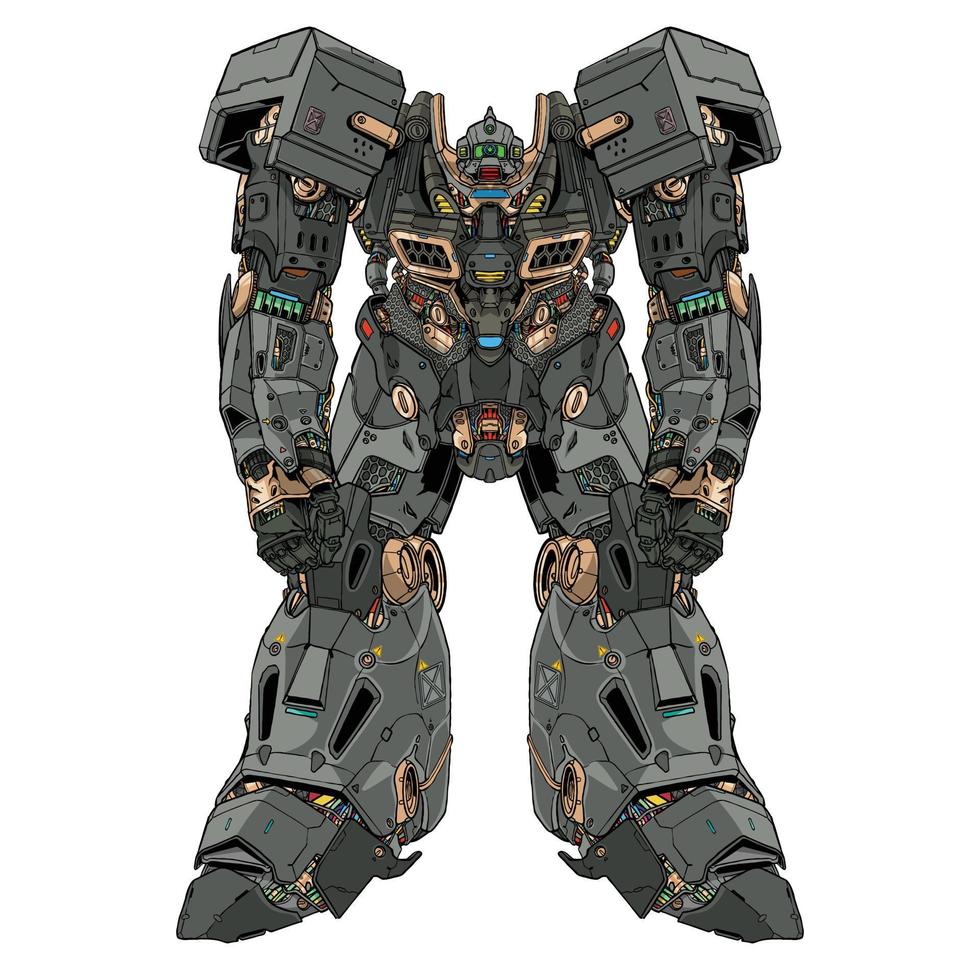 Premium Vector lord mecha robot made with arms body leg arms illustration