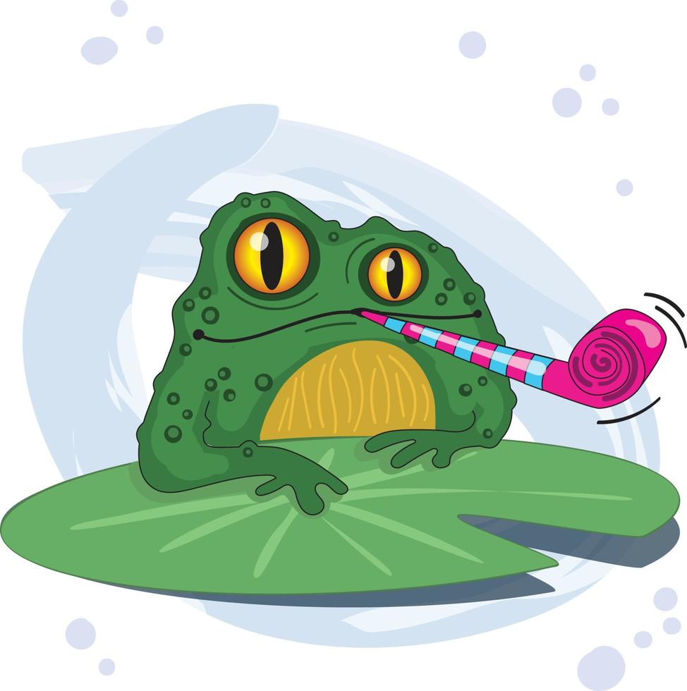 Party Toad on a lily pad vector