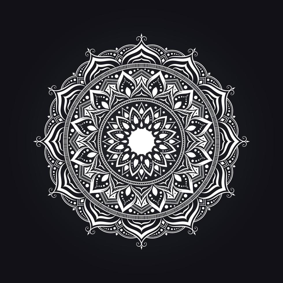 White mandala design for coloring page vector