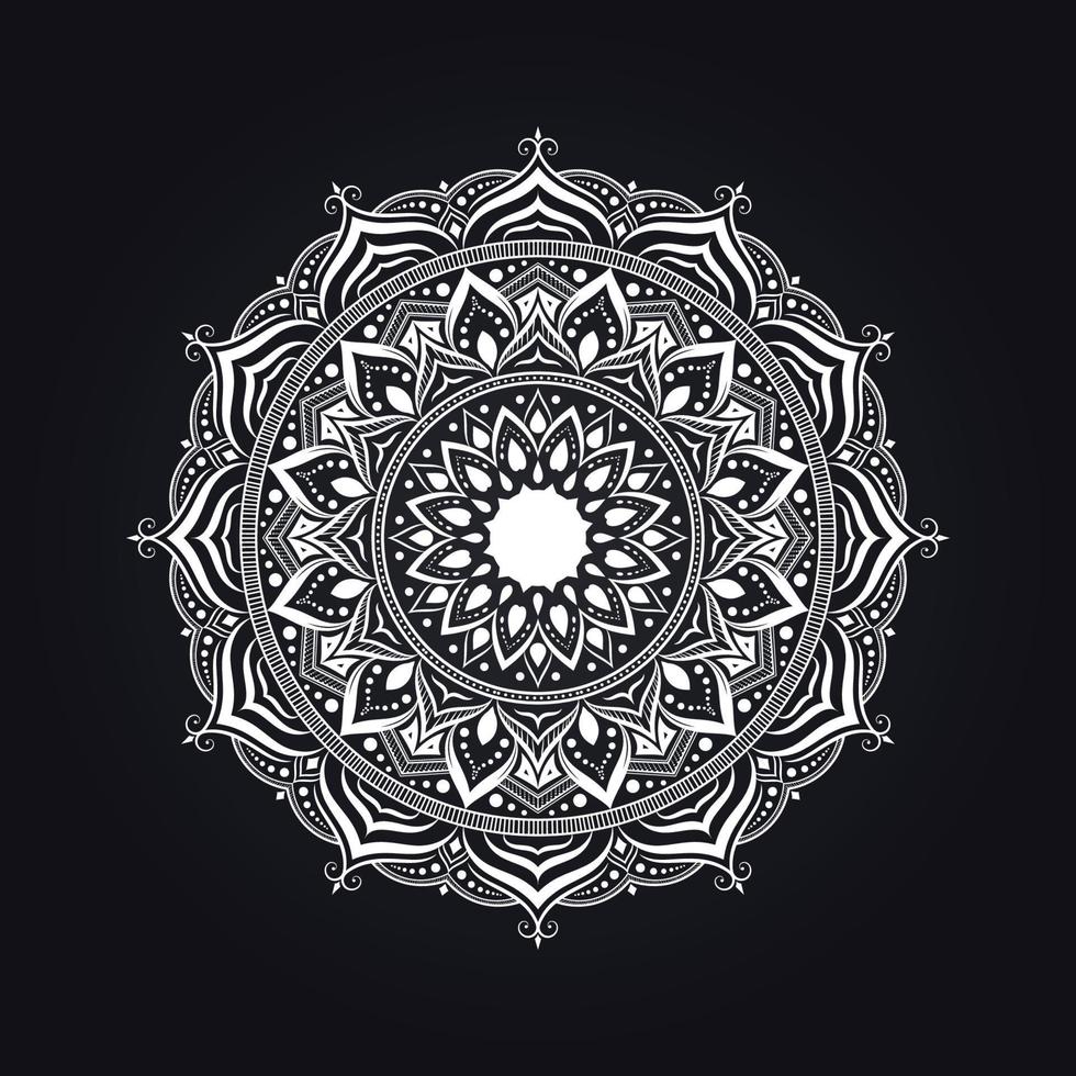 White mandala design for coloring page vector