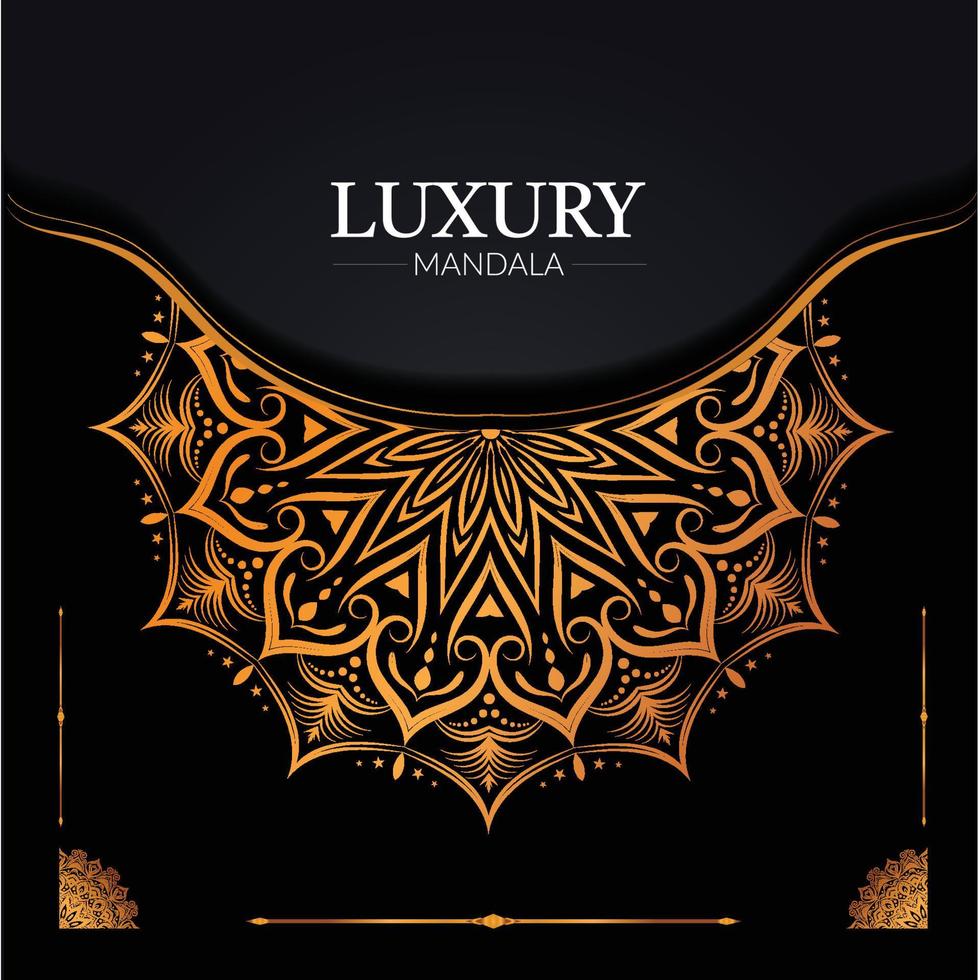 Luxury mandala background with golden decoration design vector