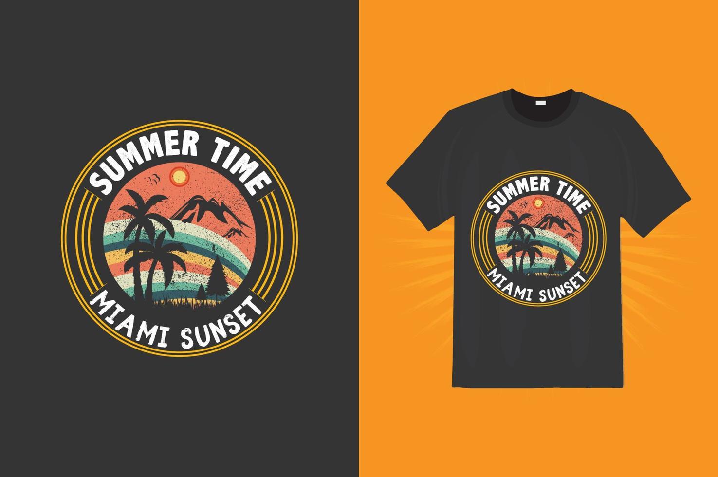 Summer and enjoy time t-shirt design vector