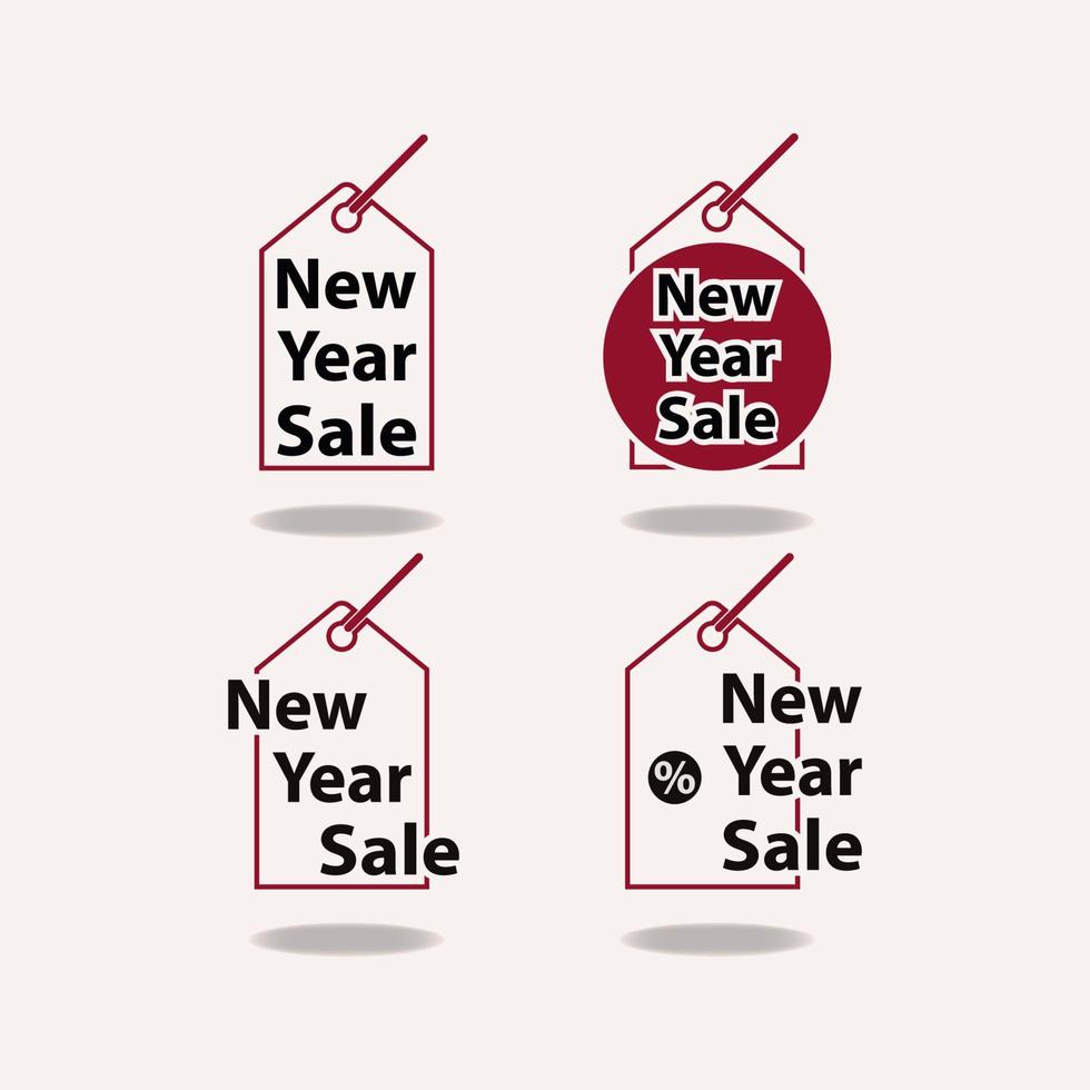 New year sale price tag banner design vector illustration