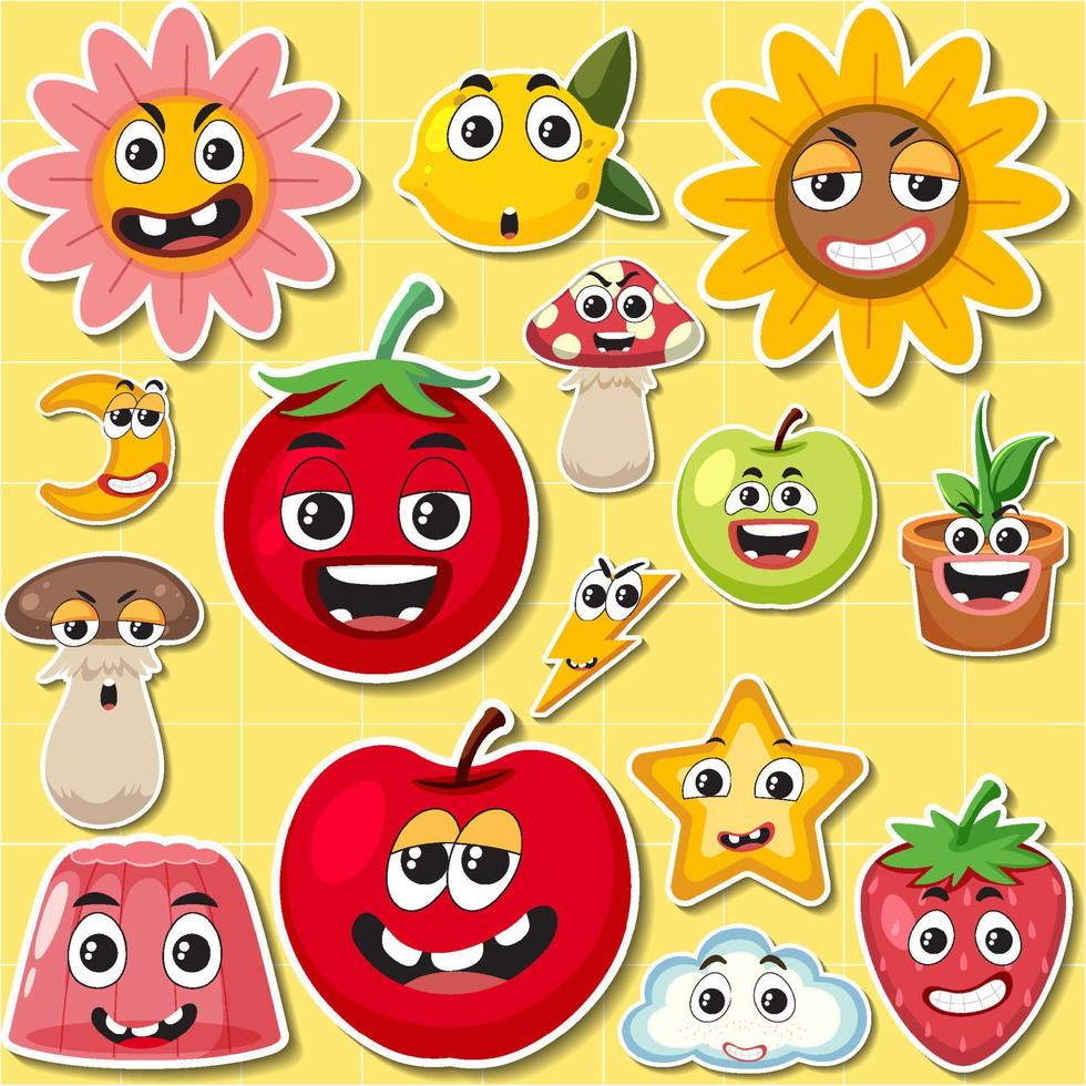 Cute sticker seamless pattern vector