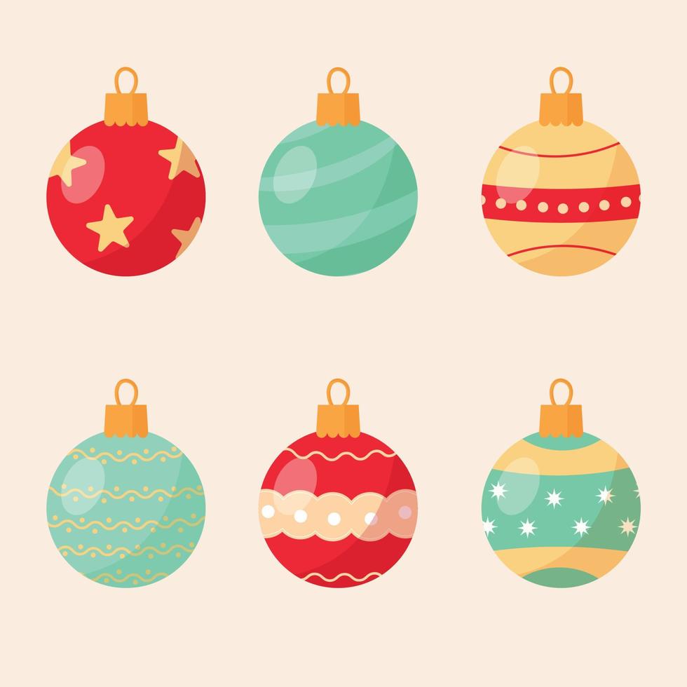 bolas de navidad en un estilo plano. ilustración vectorial vector