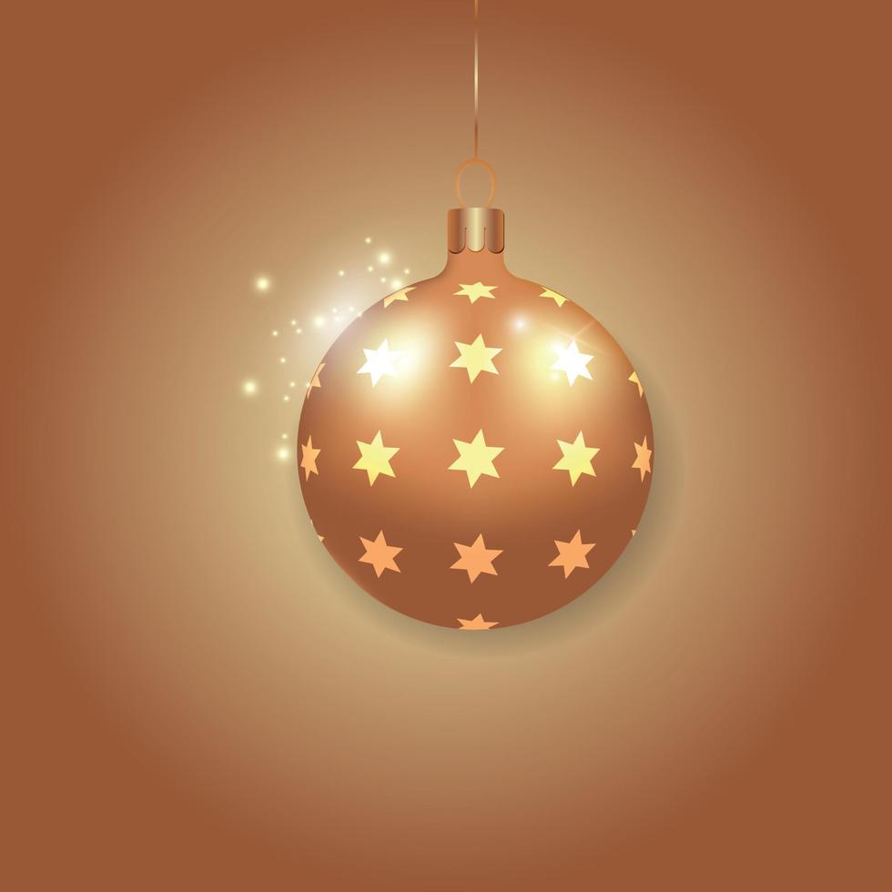 un globo dorado de nochevieja para el árbol de navidad. decoración. vector