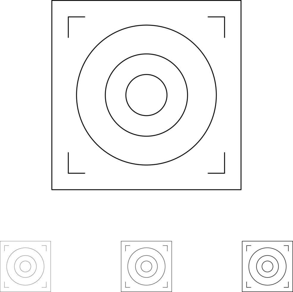 Web Design Speaker Bold and thin black line icon set vector