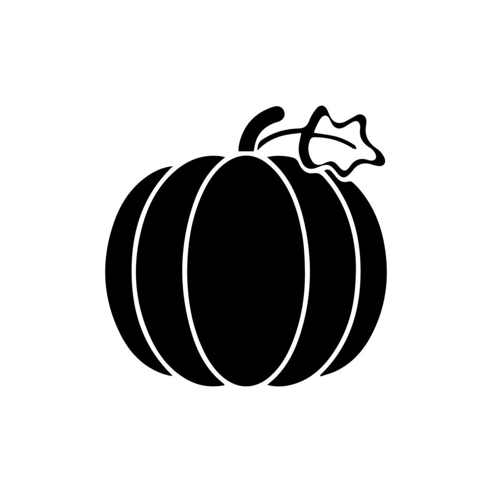 Pumpkins flat vector icon isolated on white. Hand drawn simple doodle clipart in a trendy style