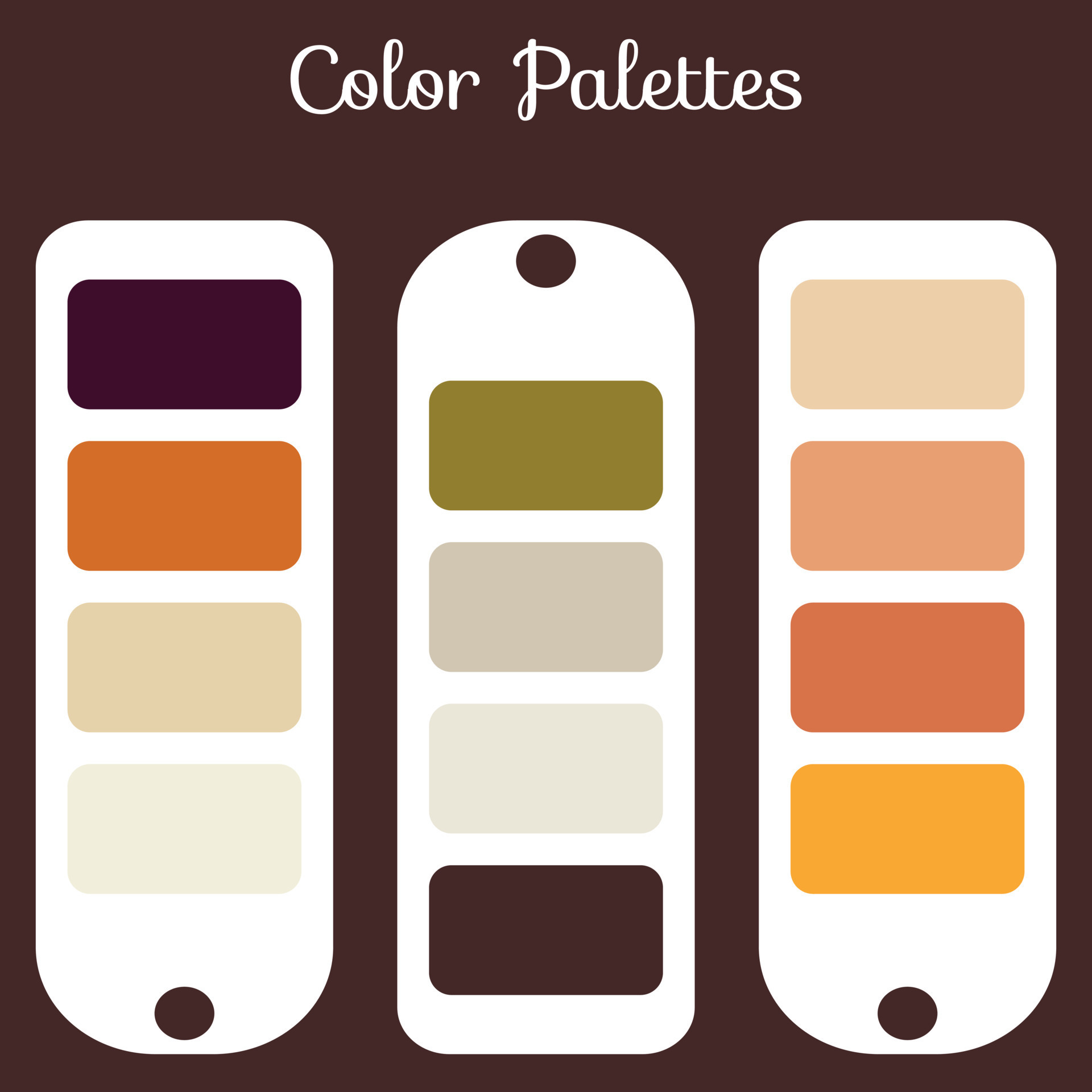 Abstract color palettes set, multi color combination palettes