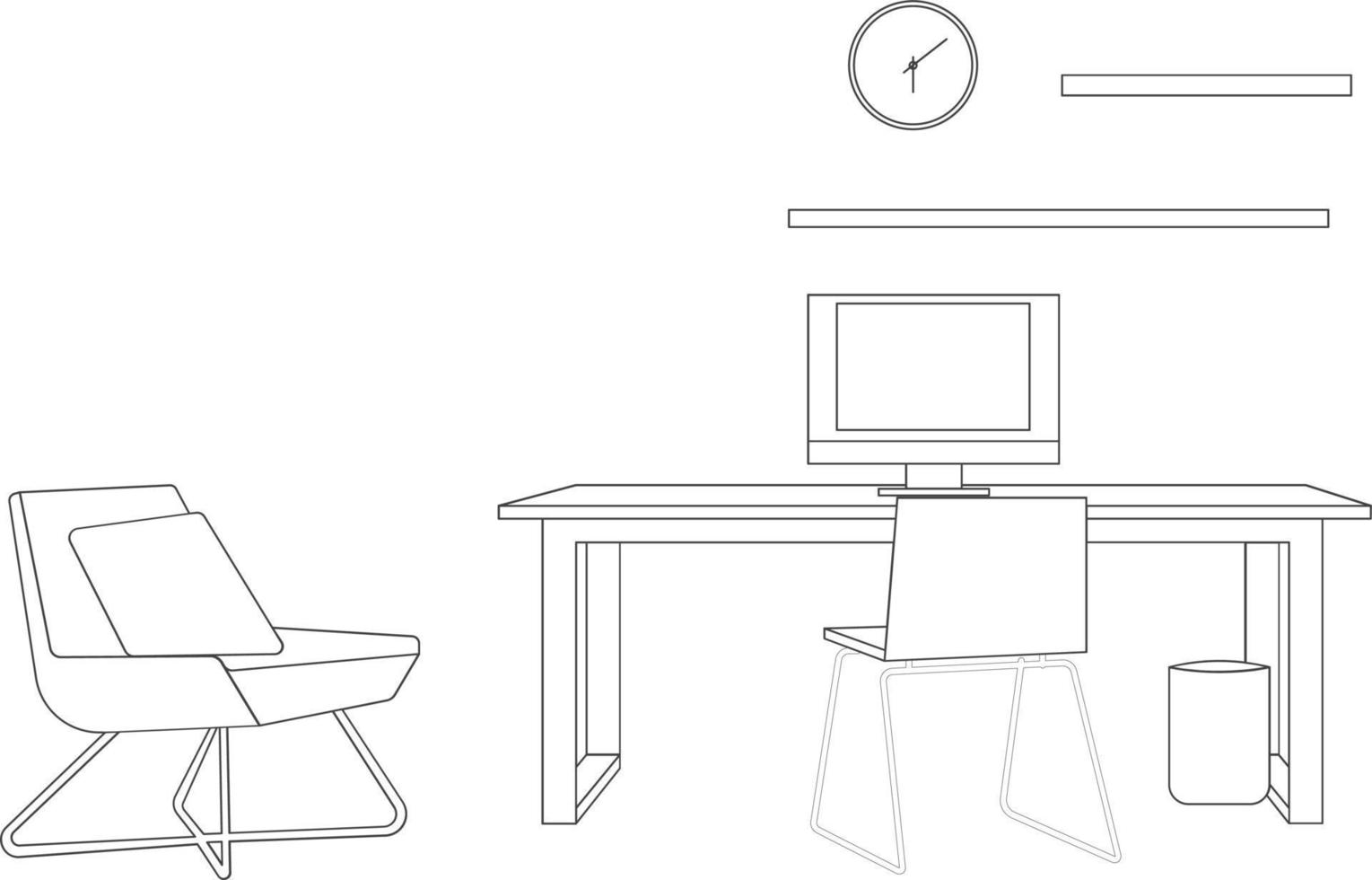 coworking space, concept illustration. Young people, freelancer men and women working on laptop and computer at home. vector