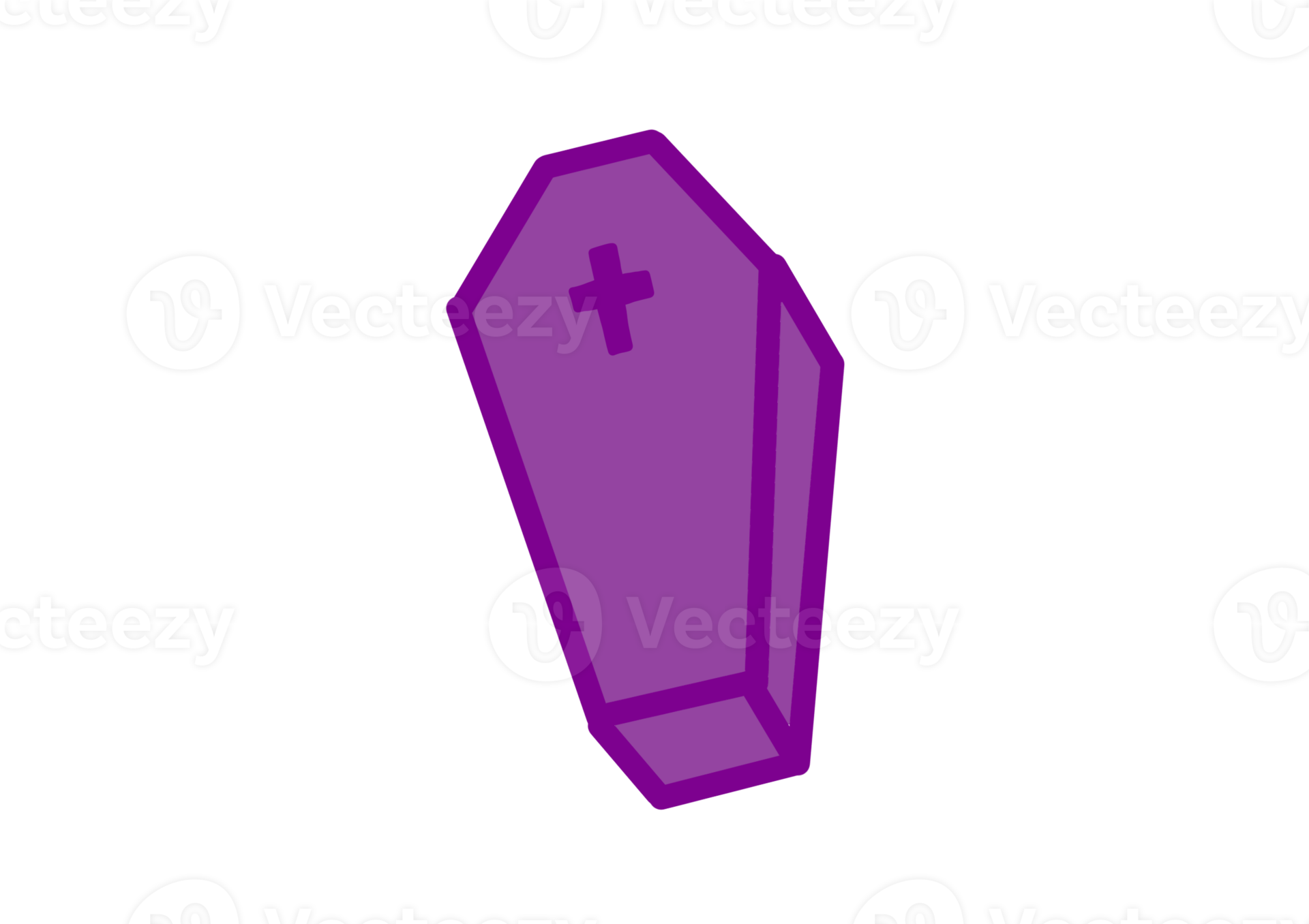 Purple Coffin With Cross 13281095 PNG