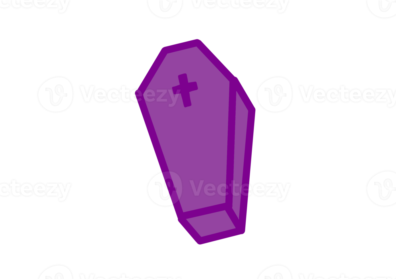 Purple Coffin With Cross png