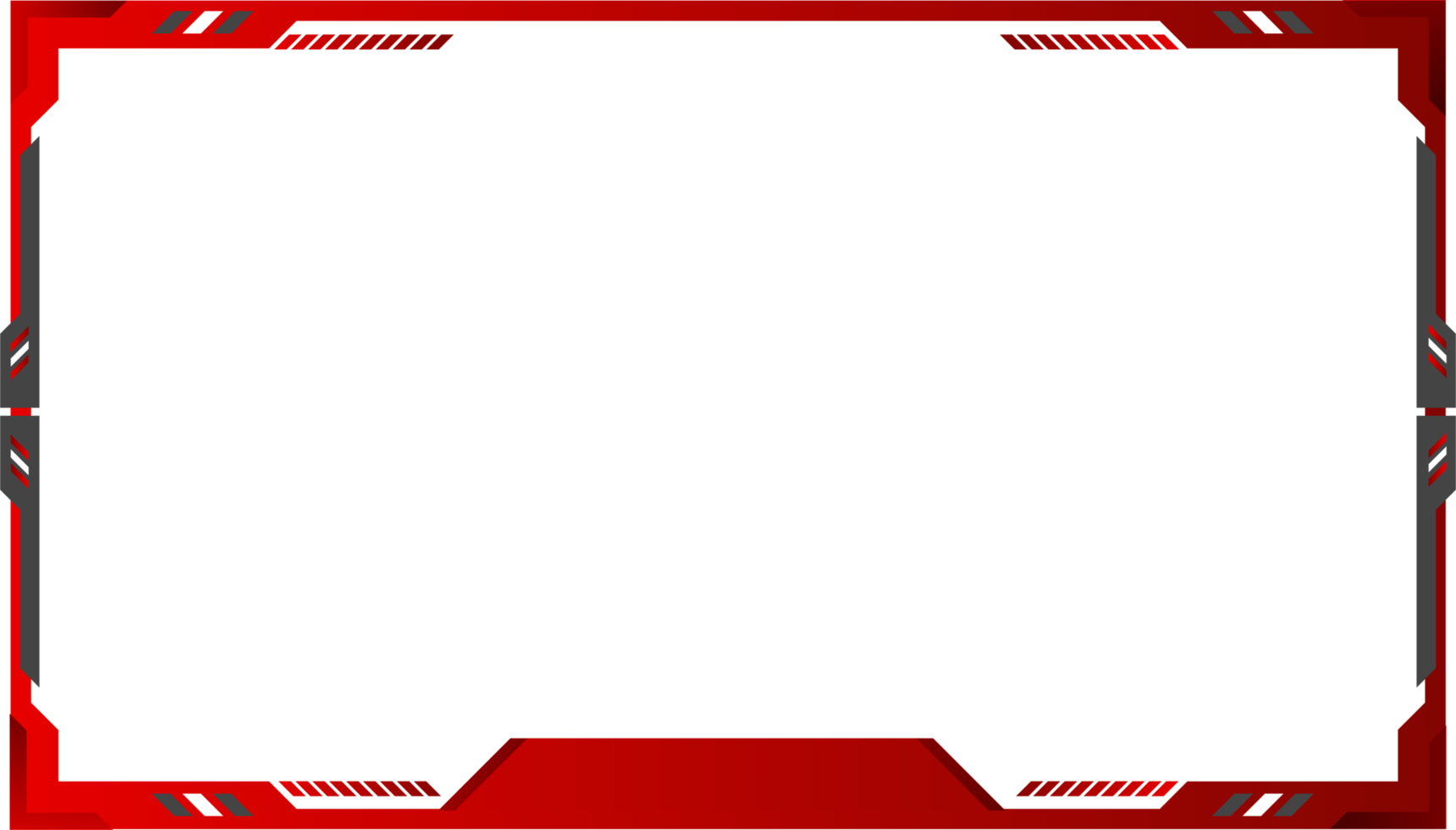 Live streaming overlay PNG with red and dark color. Stream overlay design with buttons for online gamers. Offline frame design for gamers. Live Gaming screen panel overlay with stream buttons.