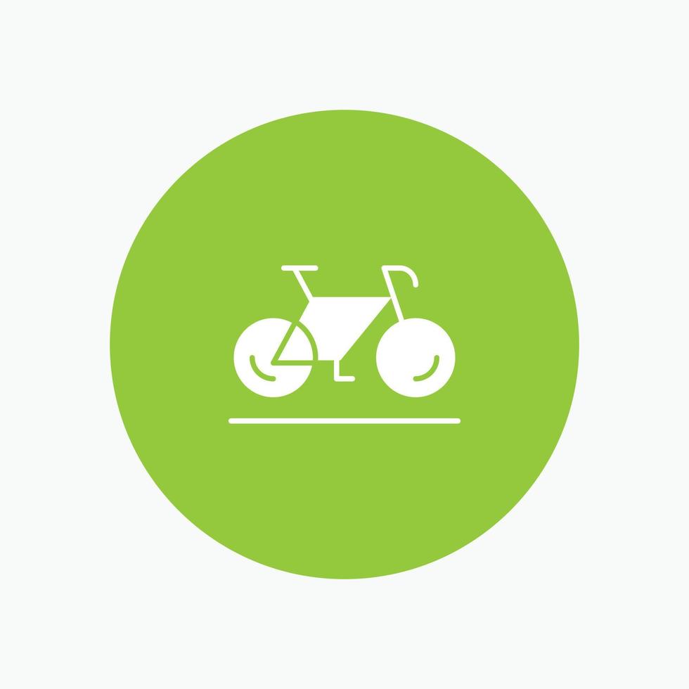 Bicycle Movement Walk Sport white glyph icon vector