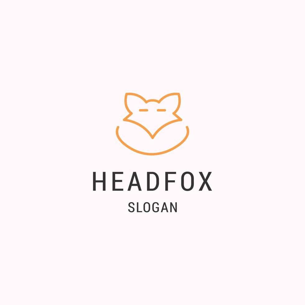 Head fox logo icon flat design template vector