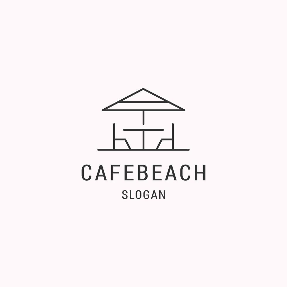 café playa logo icono plantilla de diseño plano vector