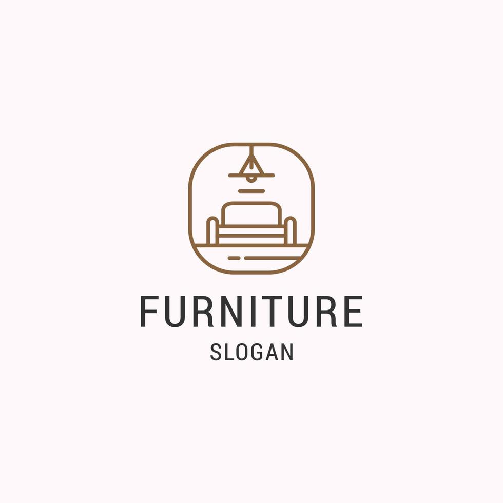 Furniture logo icon flat design template vector