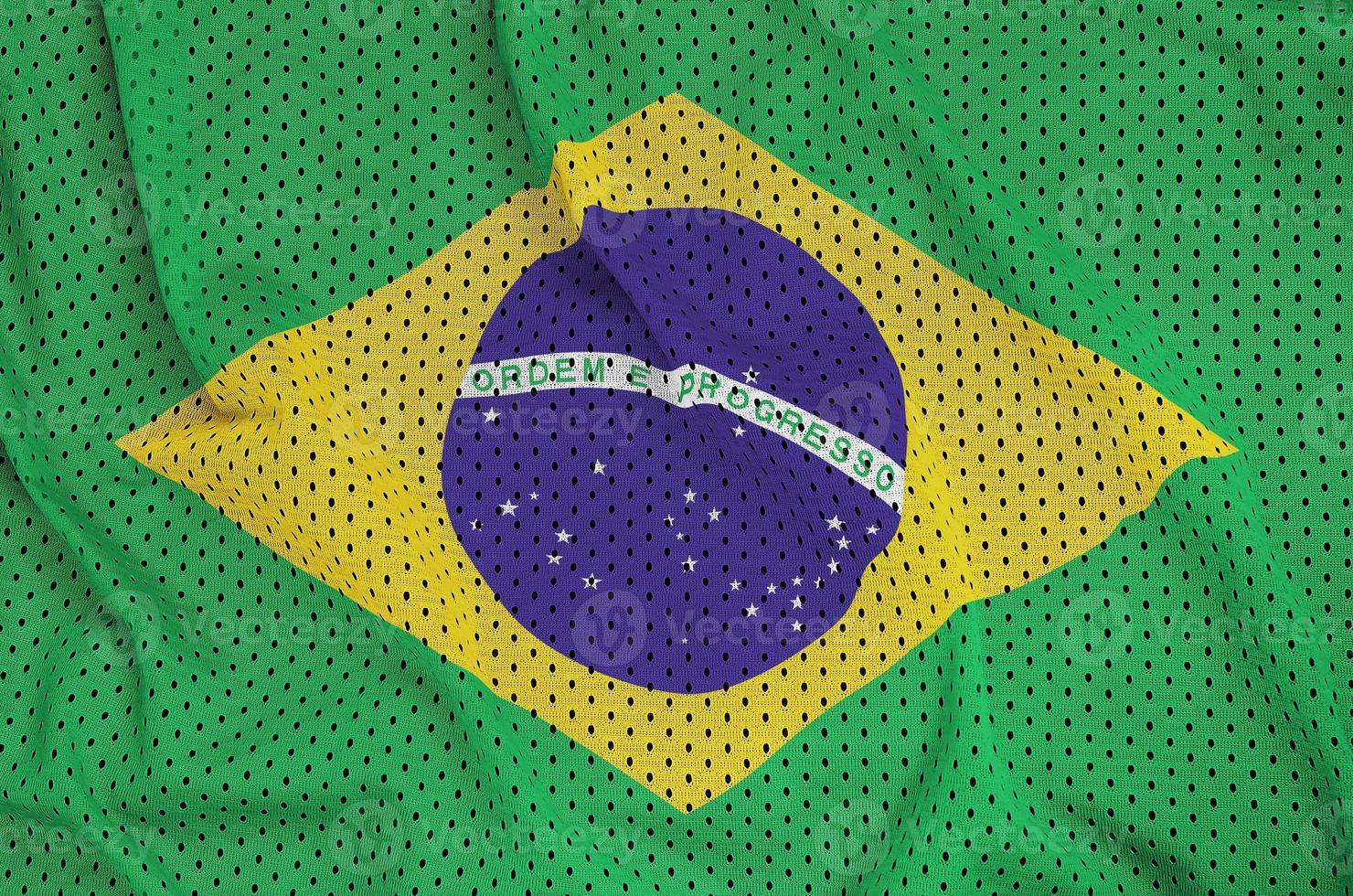 Brazil flag printed on a polyester nylon sportswear mesh fabric photo