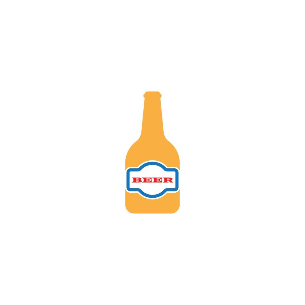 Bottle and beer glass logo vector