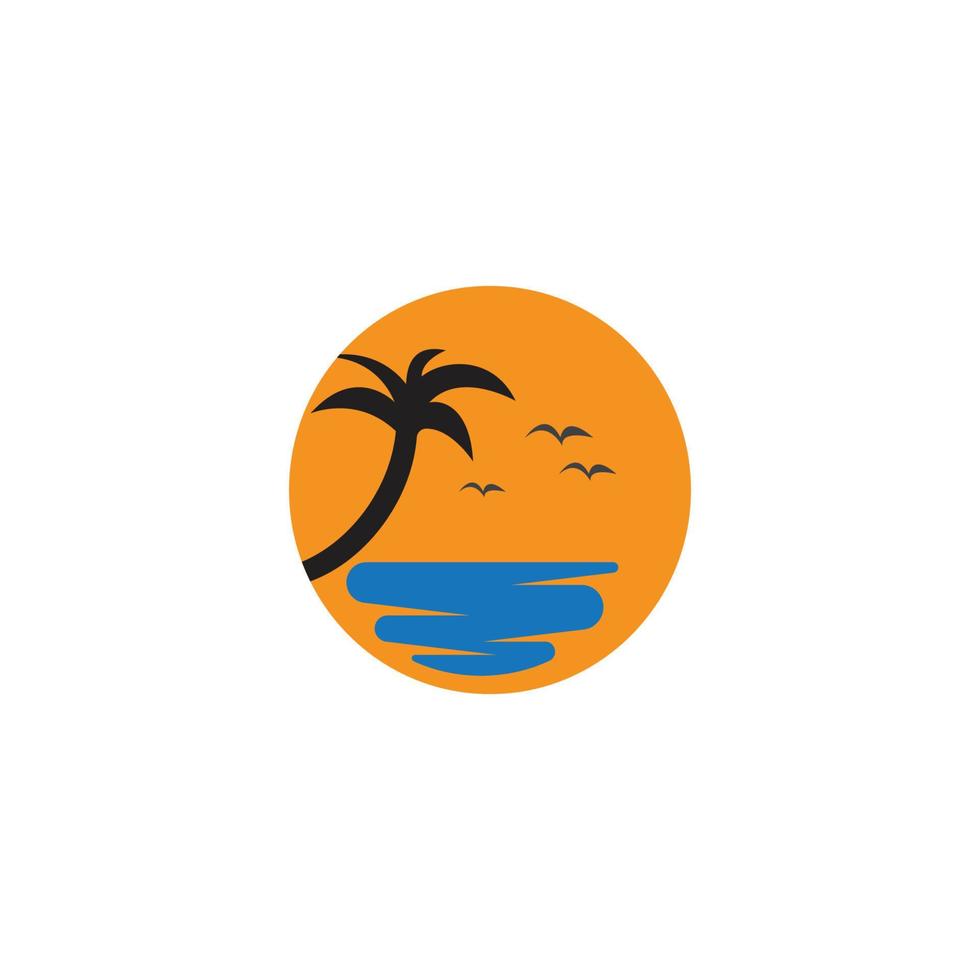 logo de palmera de verano vector