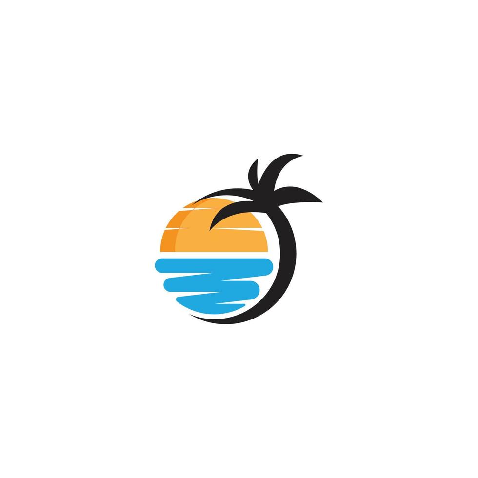 logo de palmera de verano vector