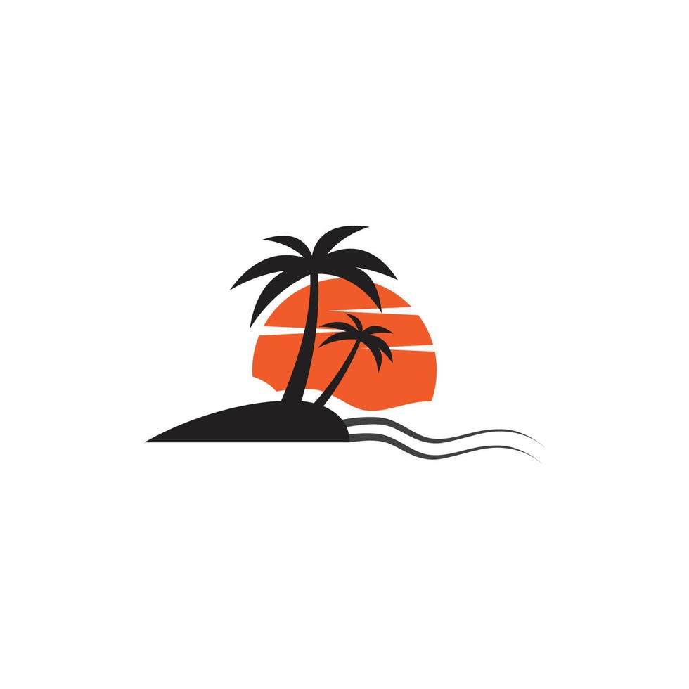 logo de palmera de verano vector