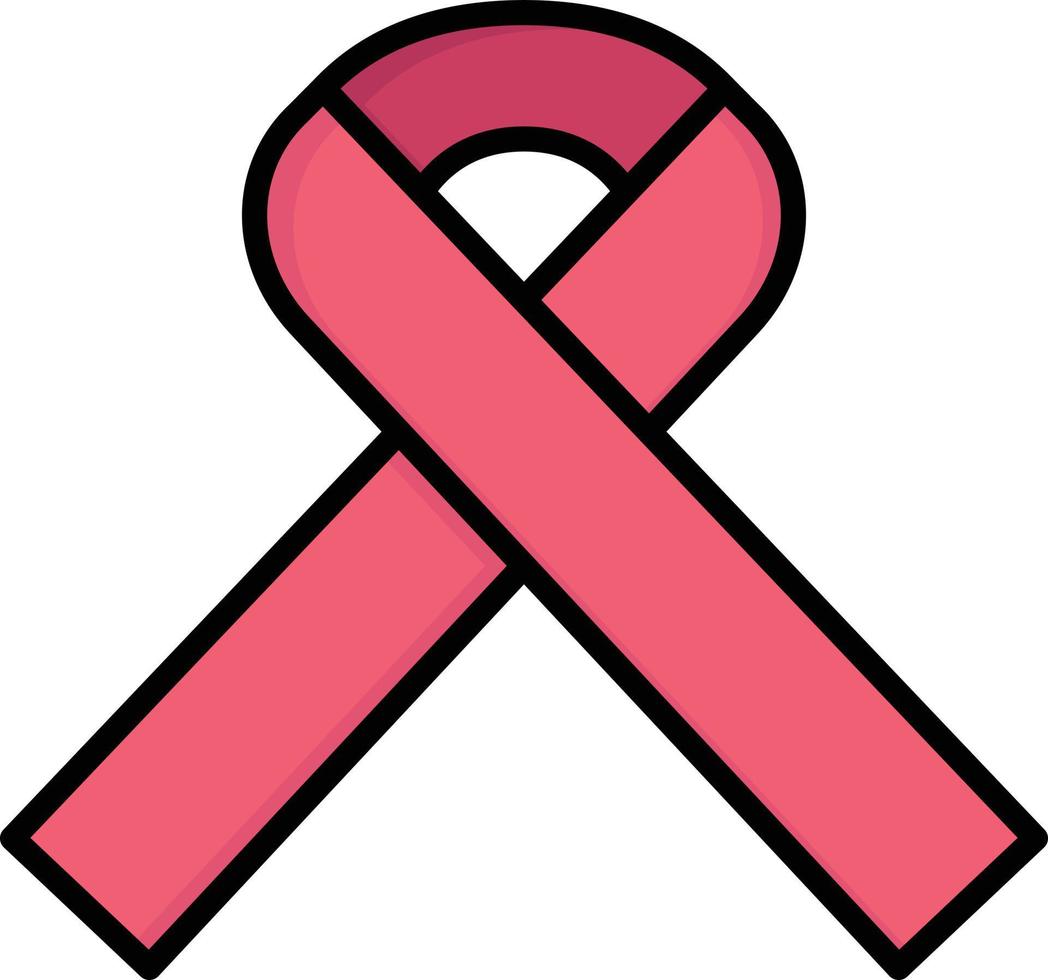 plantilla de banner de icono de vector de icono de color plano de cáncer de conciencia de cinta