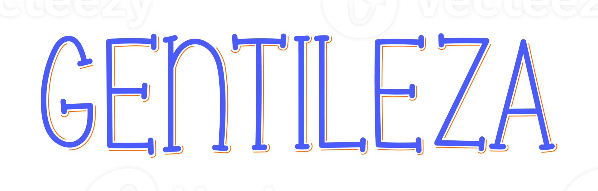 Blue kindness word in Brazilian Portuguese. Perfect for illustrations and tags. Translation - kindness. png