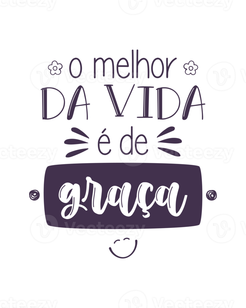 leven citaat belettering in braziliaans Portugees. vertaling - de het beste van leven is vrij. png