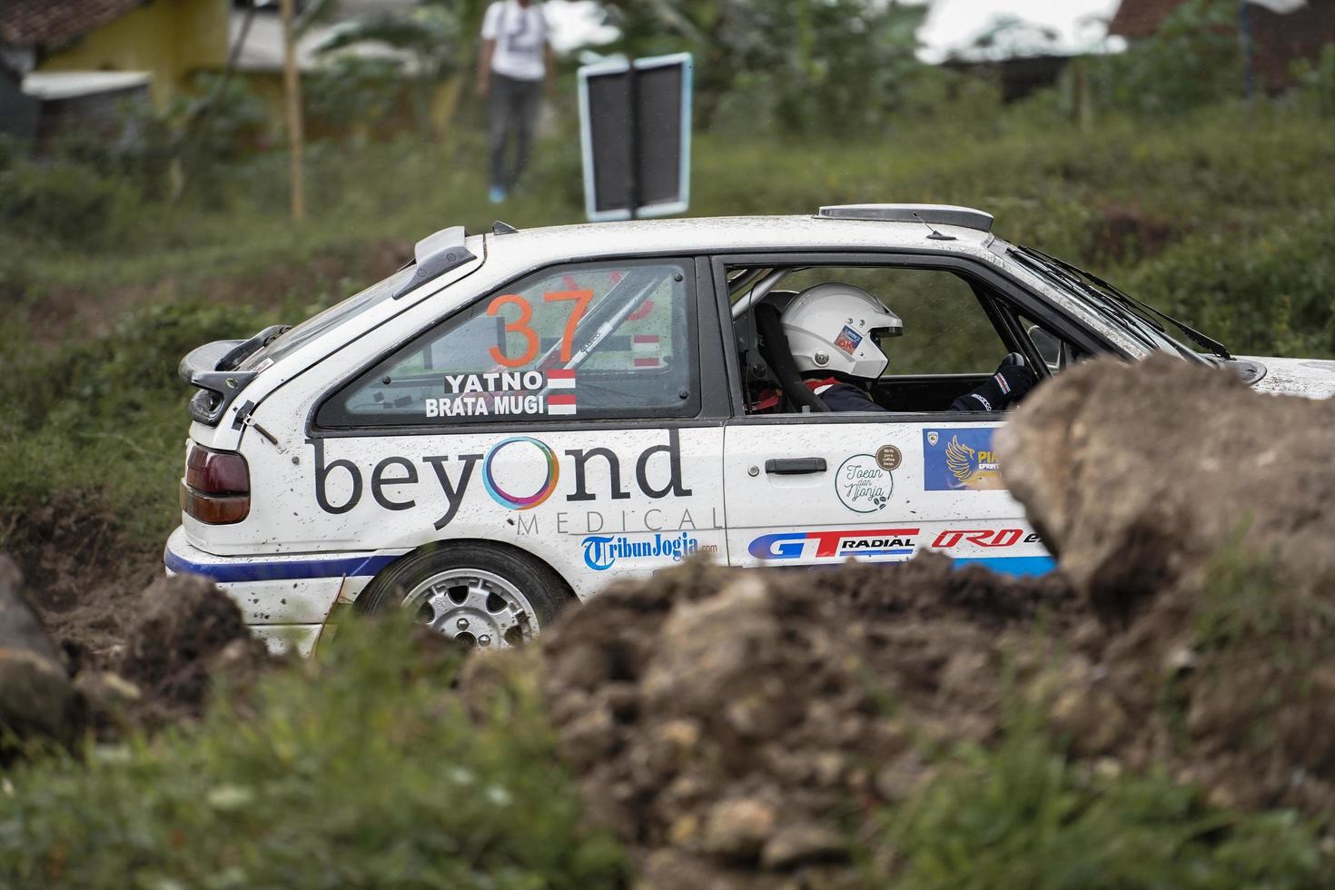 YOGYAKARTA, INDONESIA - October 16, 2022 - Racers compete in the King's Cup Sprint Rally Jogja photo
