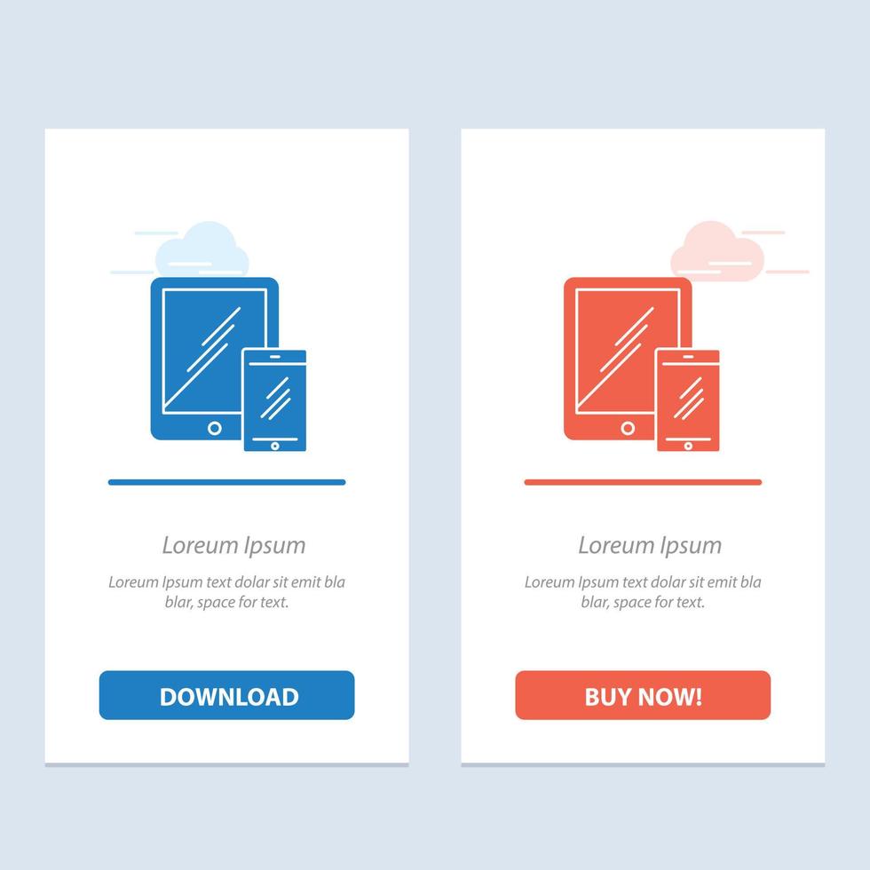 Smartphone Business Mobile Tablet Phone  Blue and Red Download and Buy Now web Widget Card Template vector