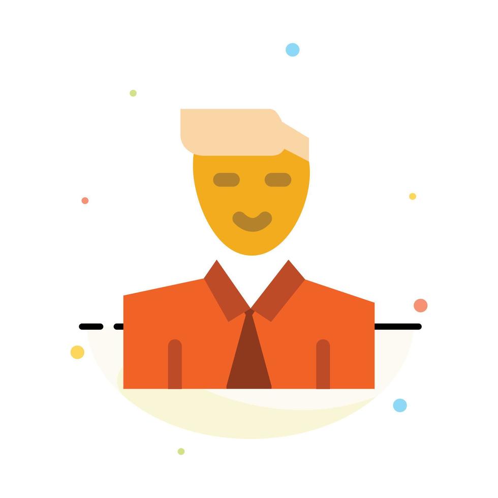 Man User Student Teacher Avatar Abstract Flat Color Icon Template vector