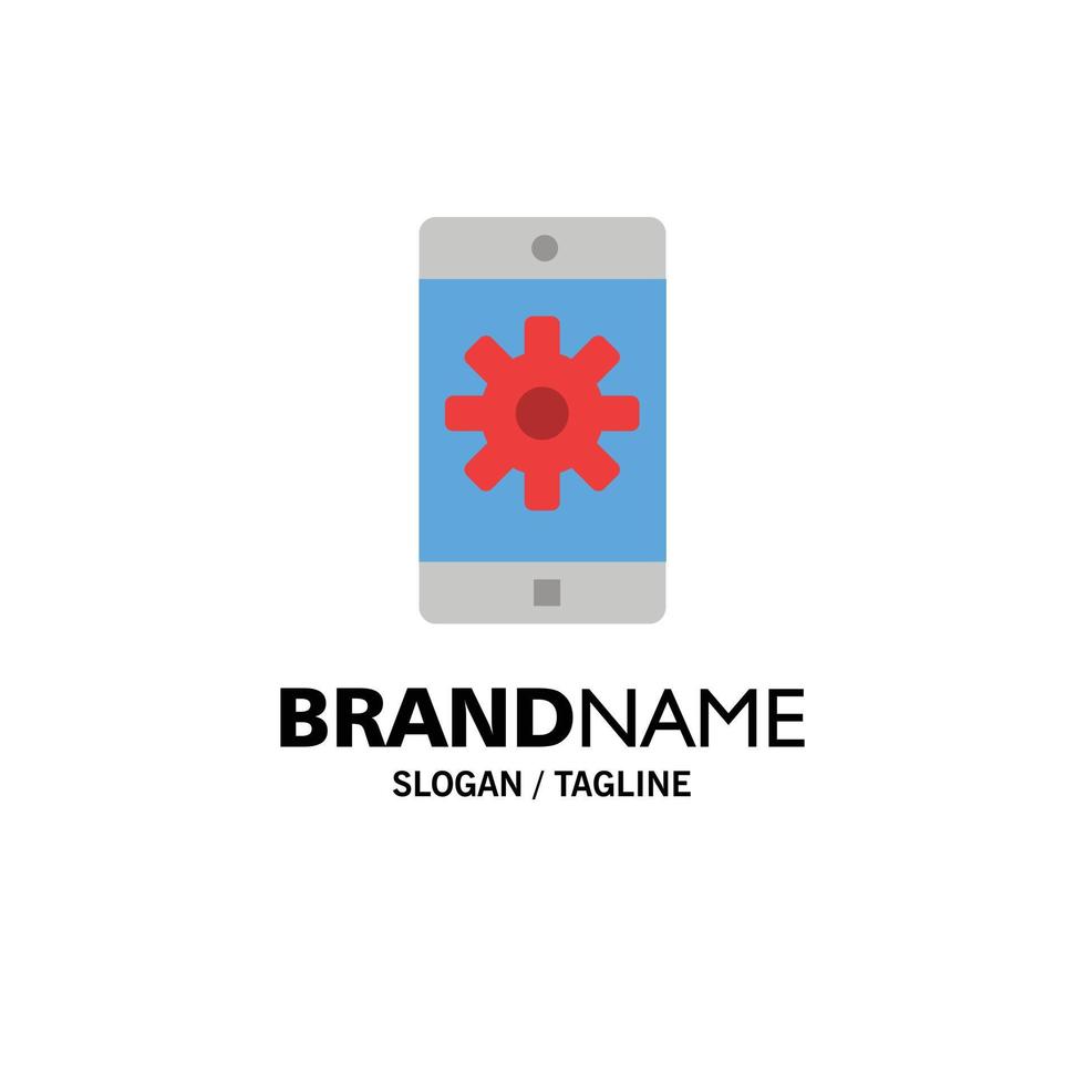 Application Mobile Mobile Application Setting Business Logo Template Flat Color vector