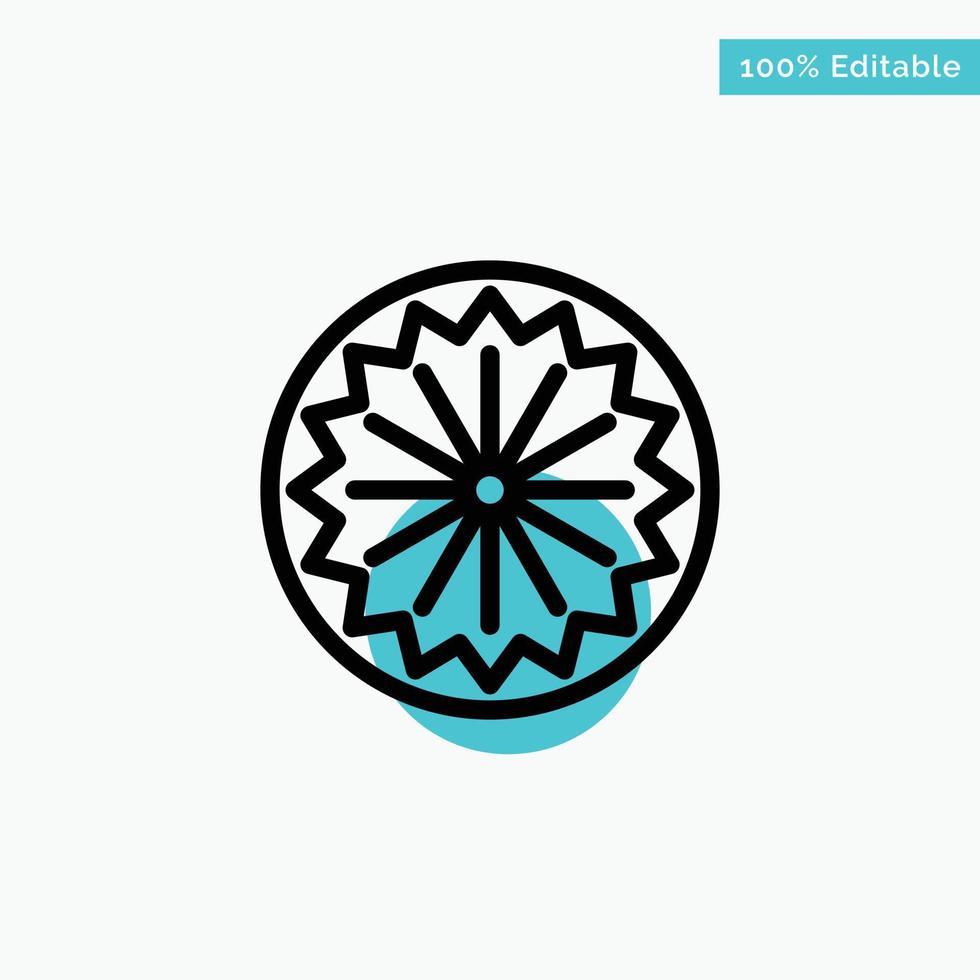 Indian Flag Sign Day turquoise highlight circle point Vector icon