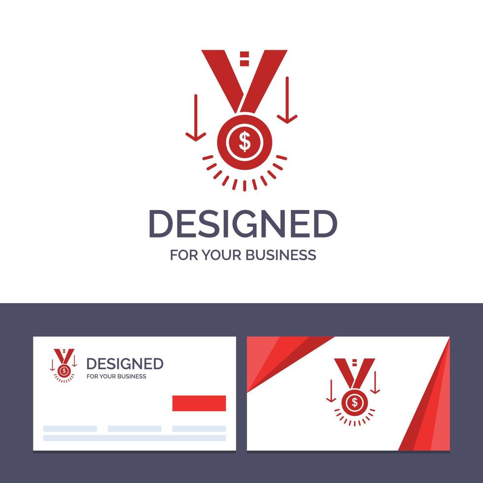 Creative Business Card and Logo template Award Medal Star Winner Trophy Vector Illustration