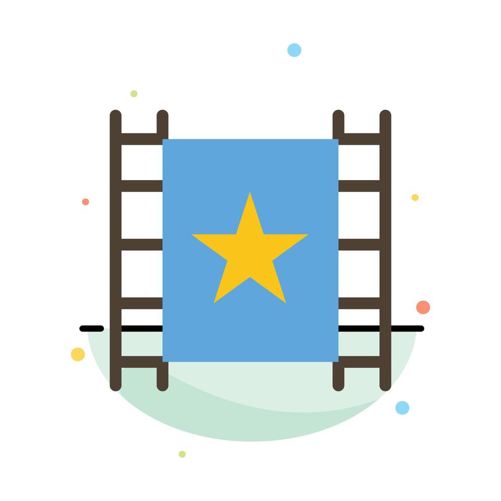 Multimedia Player Stream Star Abstract Flat Color Icon Template vector