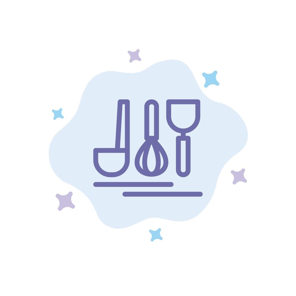 Cutlery Hotel Service Travel Blue Icon on Abstract Cloud Background vector