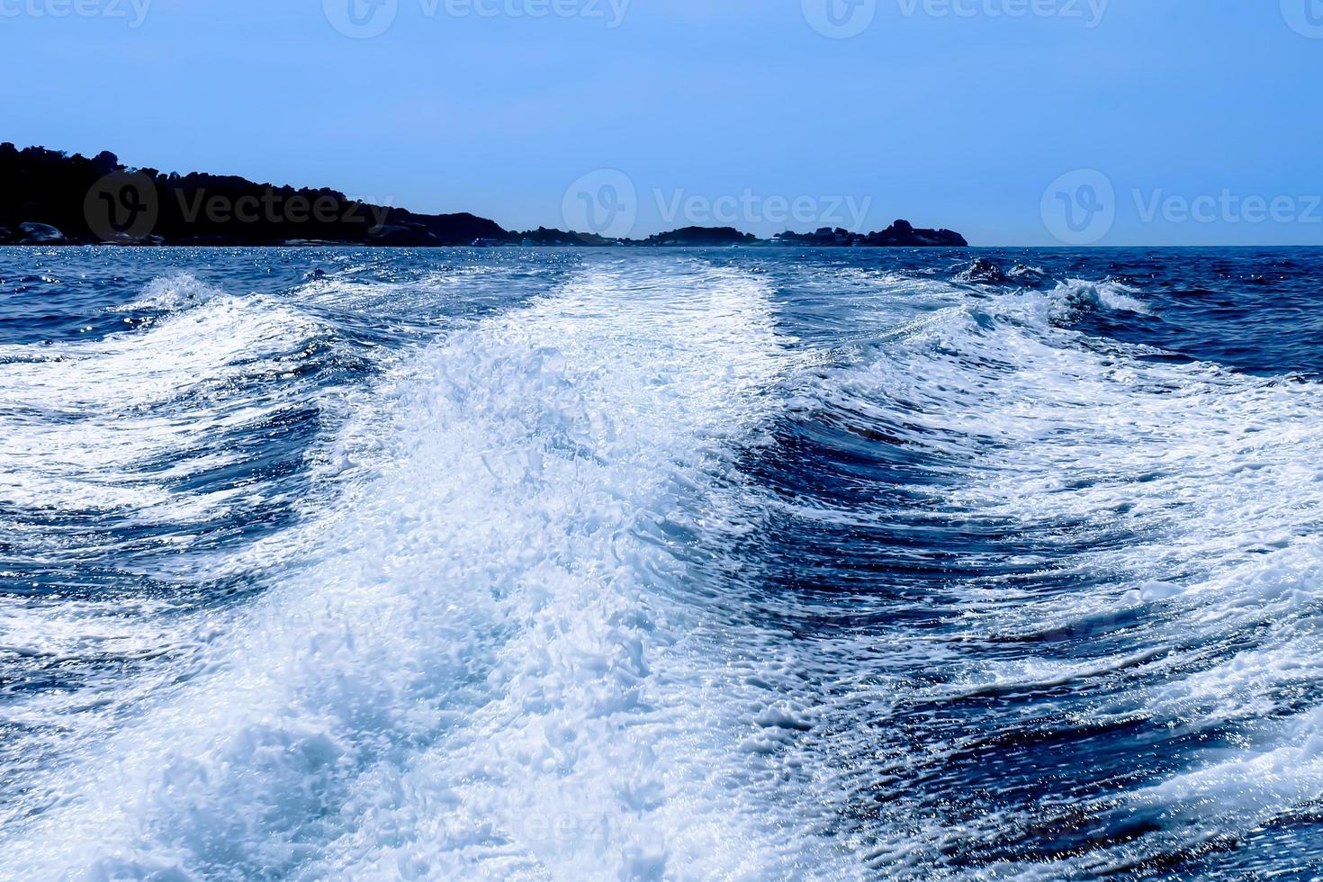 Sea waves in ocean blue photo