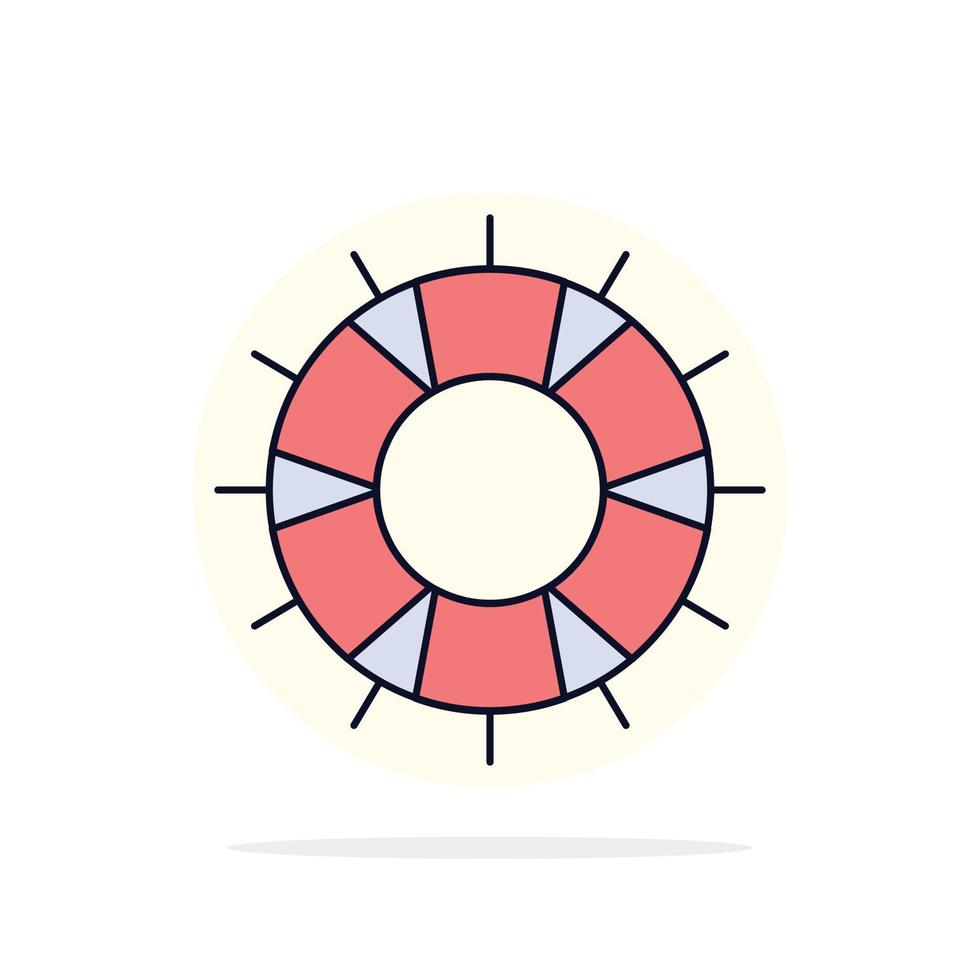 help lifebuoy lifesaver save support Flat Color Icon Vector