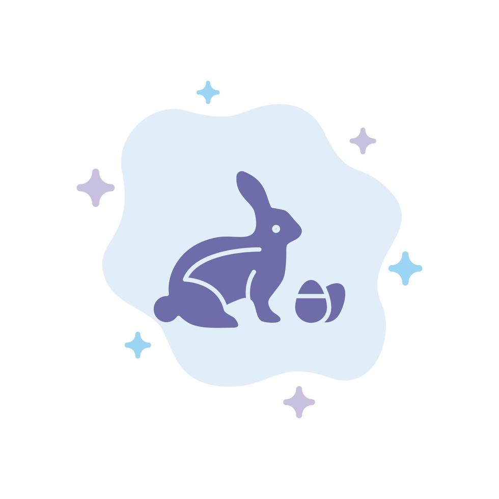 Rabbit Easter Baby Nature Blue Icon on Abstract Cloud Background vector