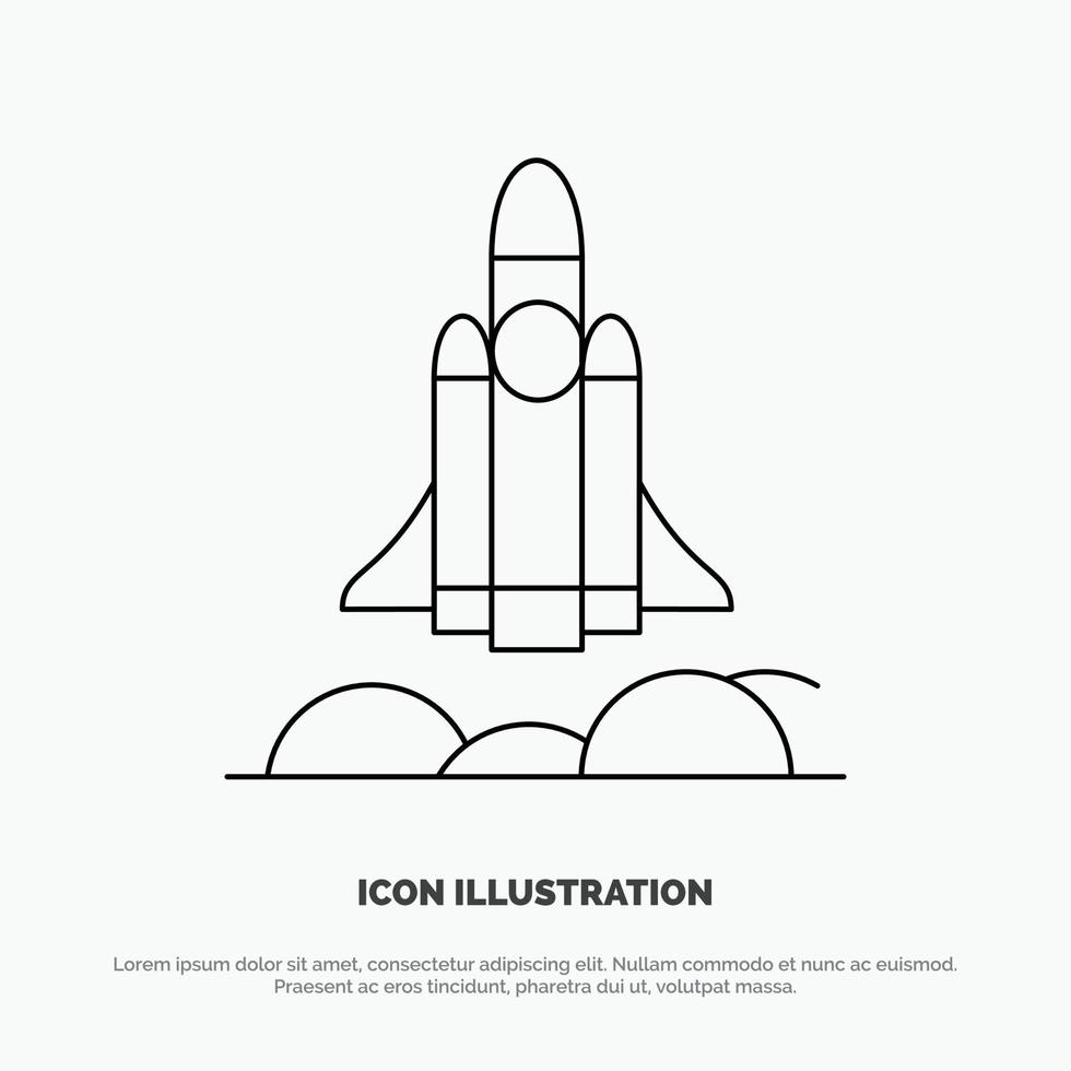Unicorn Startup Business Rocket Startup Line Icon Vector