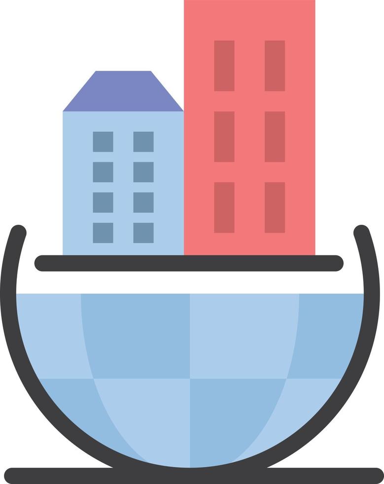 Global Organization Architecture Business Sustainable  Flat Color Icon Vector icon banner Template