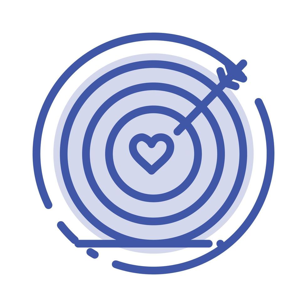Target Love Heart Wedding Blue Dotted Line Line Icon vector