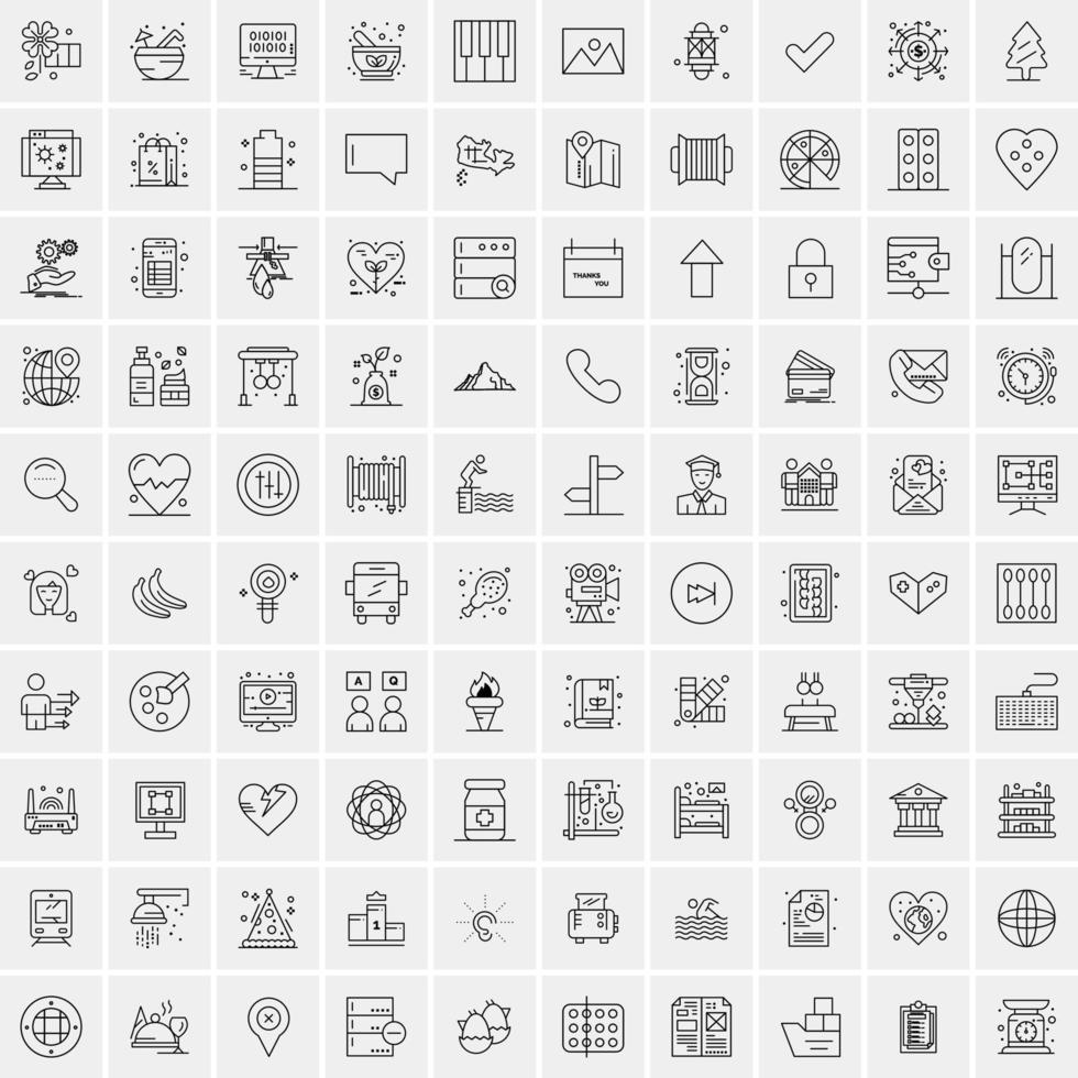 100 iconos de negocios para web y material impreso vector